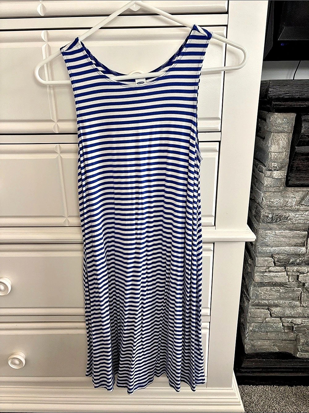 Old Navy Striped Maxi Dress in Blue & White Size Small